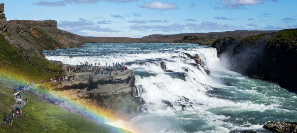 Vista della cascata Gullfoss