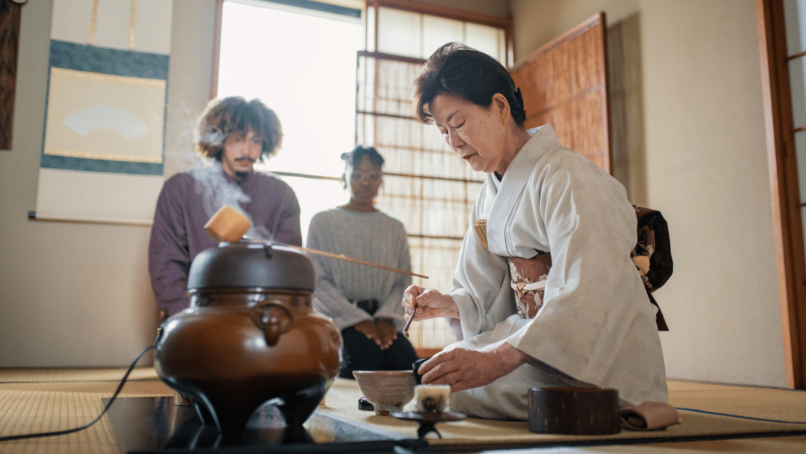 Cerimonia del tè in kimono a Kyoto